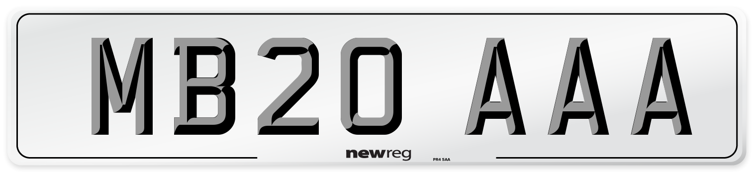 MB20 AAA Number Plate from New Reg